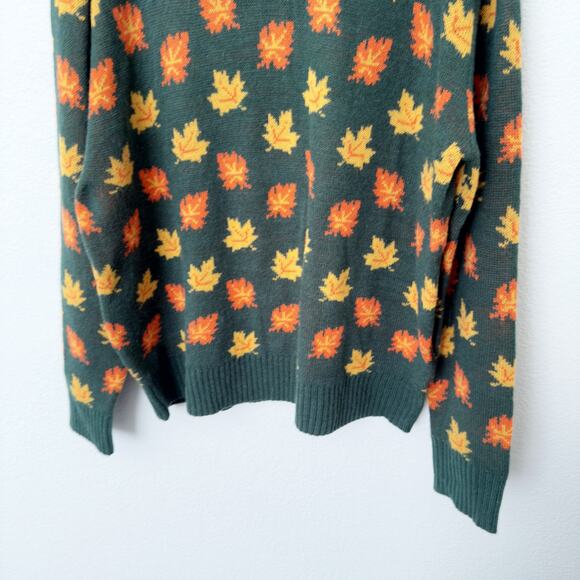 [Kiel James Patrick] Cozy Fall Leaf Wool Blend Crew Neck Sweater Unisex Size XXL - Picture 7 of 12